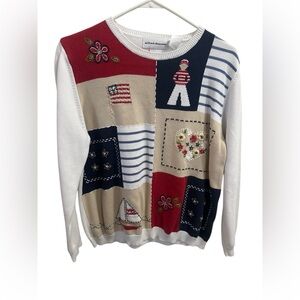 🖤 Alfred Dunner Vintage 4th of July sweater size medium